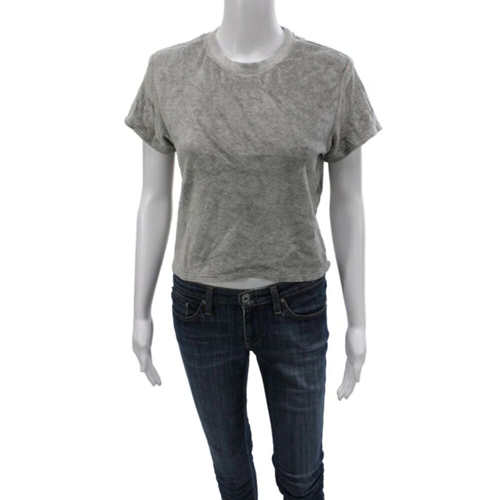 Perfect White Tee Womens Basic Gray Cotton Short Sleeve T-Shirt Size S
